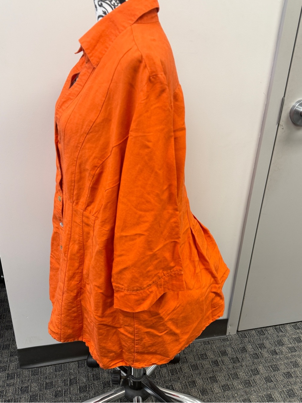 Ashley Stewart Orange Button-Front Tunic Shirt 3/4 Sleeve Plus Size - Picture 11 of 14